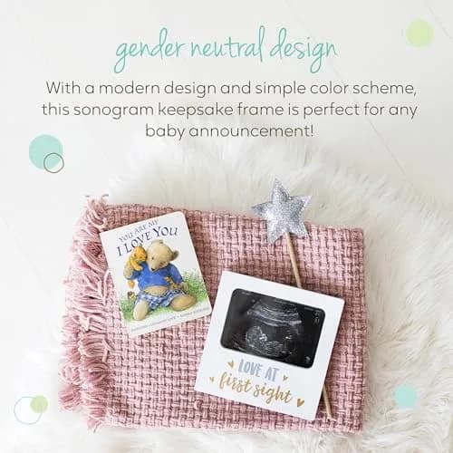 tiny ideas Love at First Sight White Sonogram Keepsake Frame | 4x6 Inch Photo Display for Nursery Decor thumbnail 5
