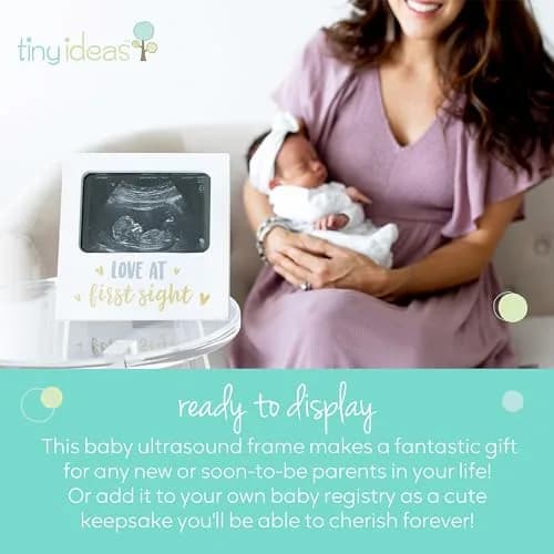 tiny ideas Love at First Sight White Sonogram Keepsake Frame | 4x6 Inch Photo Display for Nursery Decor thumbnail 6