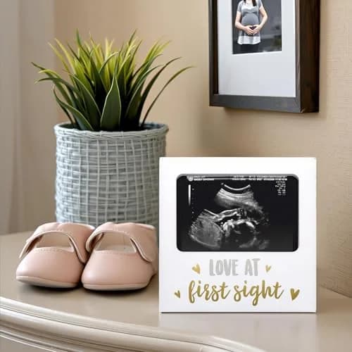 tiny ideas Love at First Sight White Sonogram Keepsake Frame | 4x6 Inch Photo Display for Nursery Decor thumbnail 7