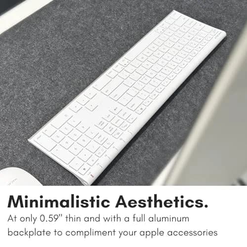 Macally ACEBTKEY Multi-Device Bluetooth Keyboard with Numeric Keypad - 110 Keys, 20 Shortcuts, Rechargeable, White thumbnail 6