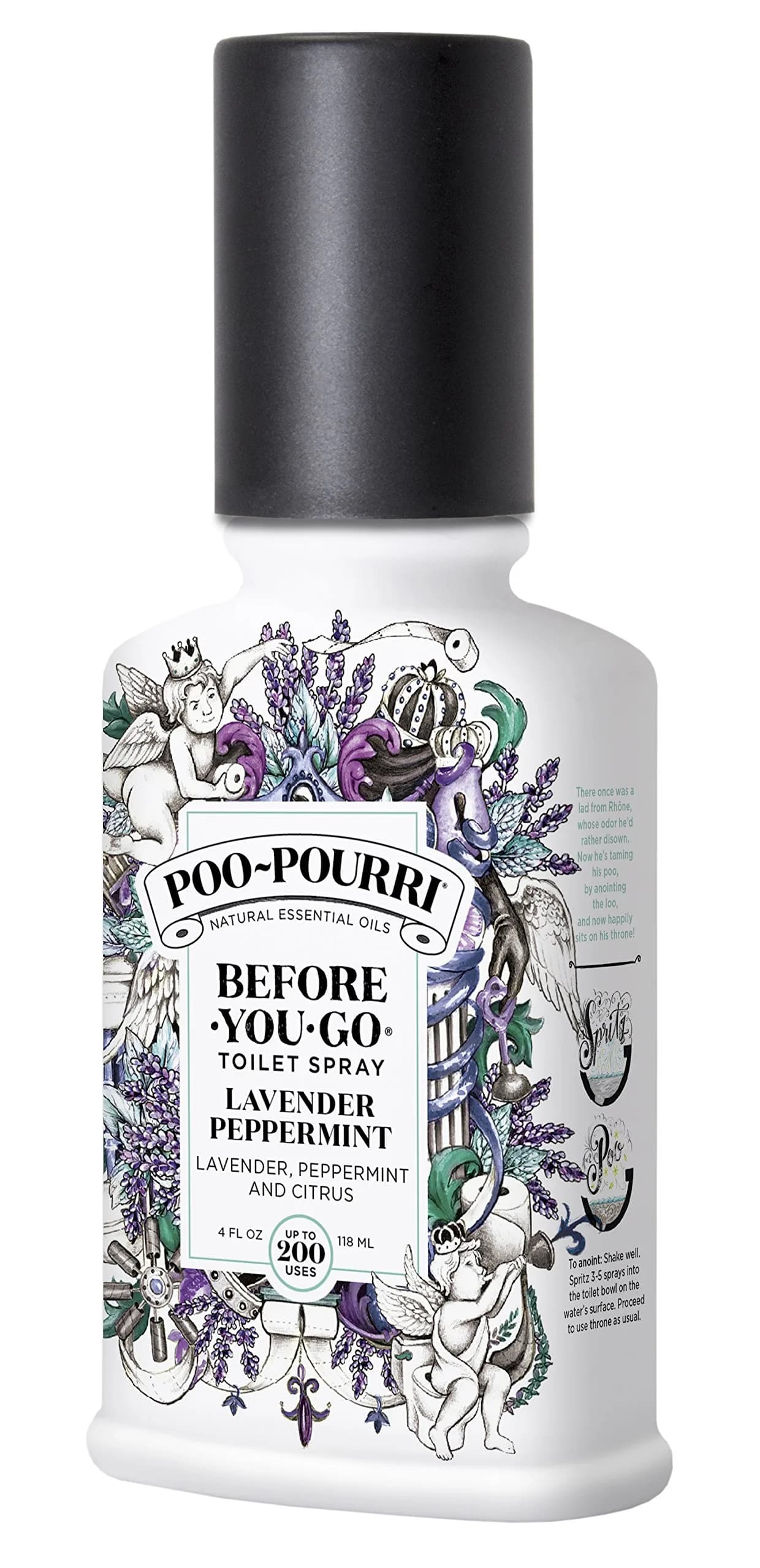 Poo-Pourri Before-You-Go Toilet Spray Lavender Peppermint 118ml (4 Fl Oz) | Odor Eliminator with Essential Oils - main product image