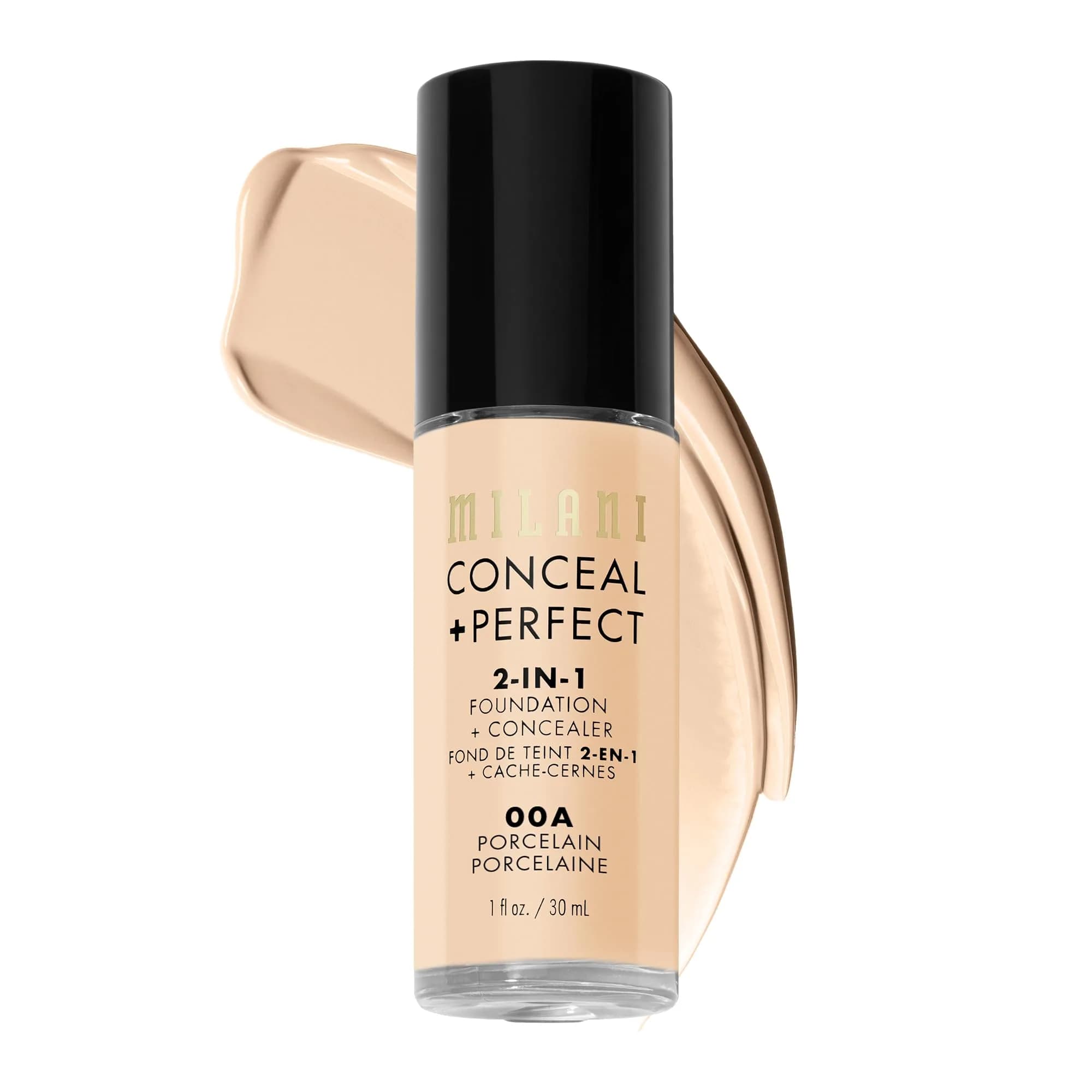 Milani Conceal + Perfect 2-in-1 Foundation + Concealer 00A-Porcelain | Full Coverage, Natural Finish - main product image