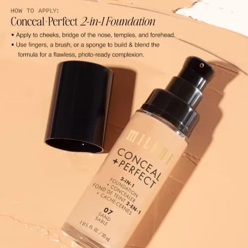 Milani Conceal + Perfect 2-in-1 Foundation + Concealer 00A-Porcelain | Full Coverage, Natural Finish thumbnail 5