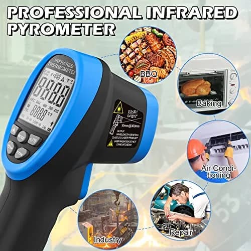 BTMETER BT-1500 High Temp Infrared Thermometer Gun -58°F to 2732°F | Non-Contact Laser Temp thumbnail 8