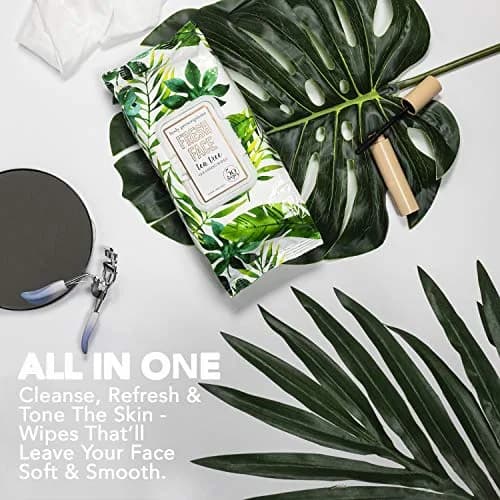 Body Prescriptions Tea Tree Facial Wipes 50 Count | Detox & Moisturize, Gentle Deep Cleansing thumbnail 3