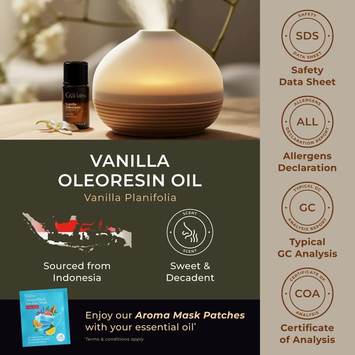 Gya Labs Vanilla Essential Oil 0.34 Fl Oz (10 ml) | Pure Vanilla Aroma for Diffuser, Skin & Candle Making thumbnail 6