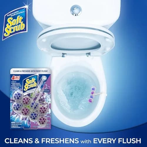 Soft Scrub 4-in-1 Rim Hanger Toilet Bowl Cleaner Lavender 2 Count | Long-Lasting Freshness & Buildup Prevention thumbnail 2