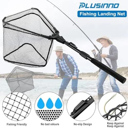 PLUSINNO 1.2m (47" Extendable) Telescopic Fishing Net with EVA Handle | Catch and Release Friendly thumbnail 3