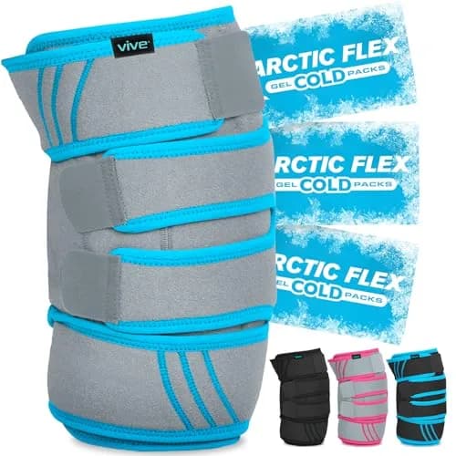 Vive Knee Ice Pack Wrap - Cold/Hot Gel Compression Brace for Pain Relief | Adjustable, Reusable, Latex-Free thumbnail 1