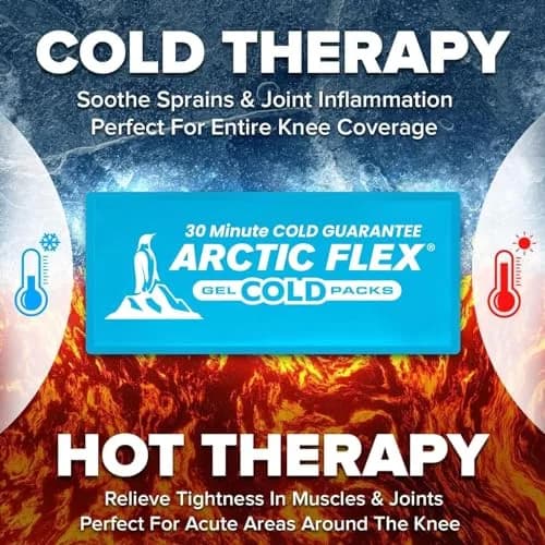 Vive Knee Ice Pack Wrap - Cold/Hot Gel Compression Brace for Pain Relief | Adjustable, Reusable, Latex-Free thumbnail 8