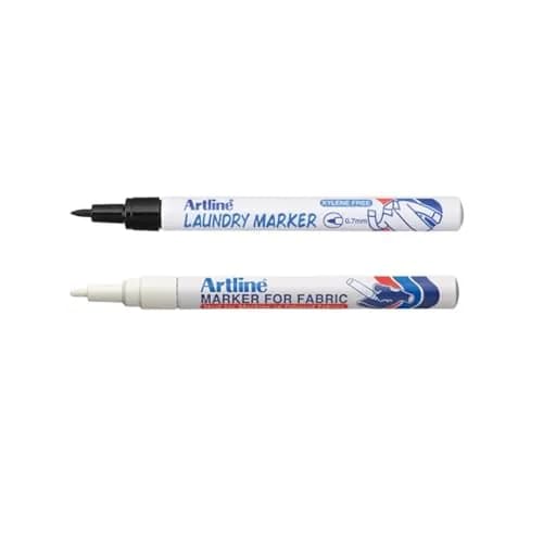 Artline Twin Pack Fabric Markers 0.8mm & 1.2mm | Fade & Water Resistant for Laundry & Fabric Use thumbnail 1