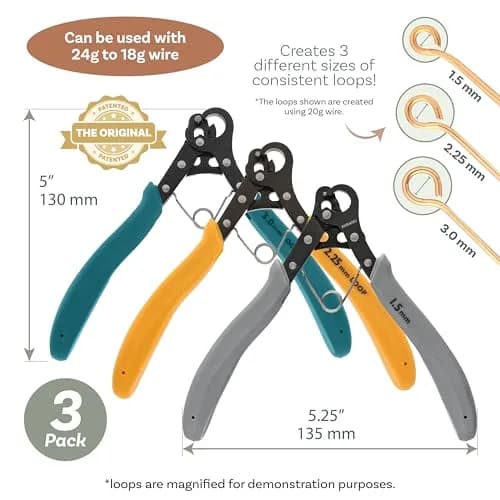 The Beadsmith Original One Step Loopers 3-Piece Combo Pack | Patented Jewelry Making Tool for 24-18g Wire thumbnail 3