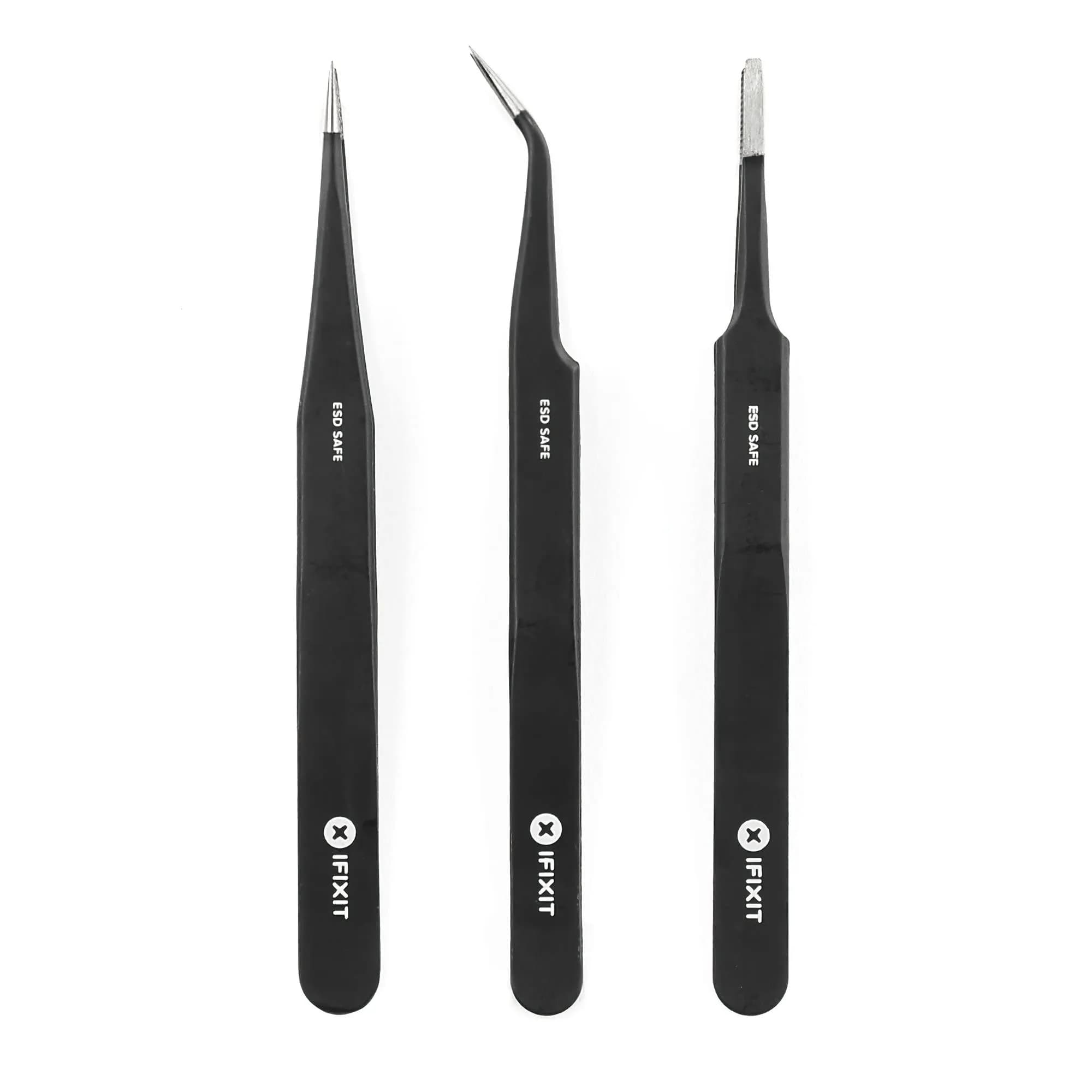 iFixit Precision Tweezers Set - Extra Fine, Angled, Blunt Tips | Anti-Static, Professional Grade - main product image