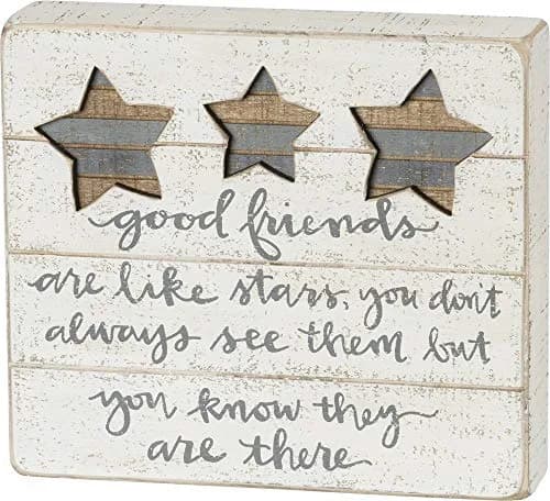 Primitives by Kathy Good Friends Are Like Stars Decorative Sign 20 cm (8") x 18 cm (7") | Classic Home Décor Style thumbnail 1