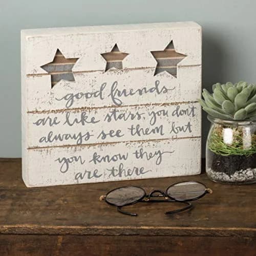 Primitives by Kathy Good Friends Are Like Stars Decorative Sign 20 cm (8") x 18 cm (7") | Classic Home Décor Style thumbnail 2