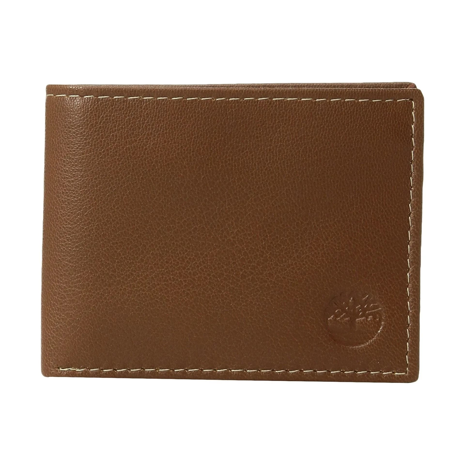 Timberland Men's Blix Slimfold Leather Wallet Navy 8.5cm (3.25") | Genuine Leather Bifold for Daily Use — Tan