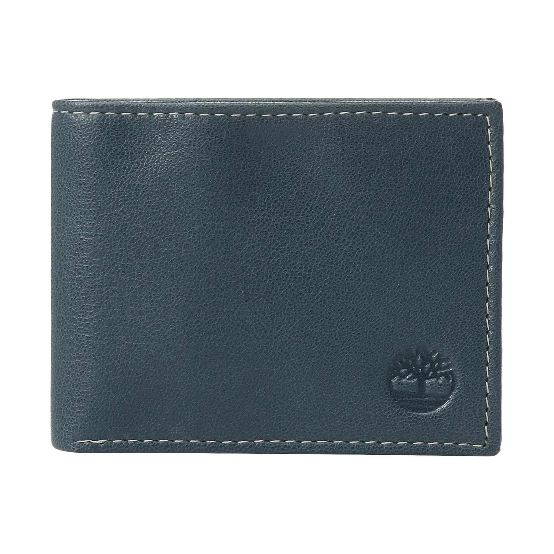 Timberland Men's Blix Slimfold Leather Wallet Navy 8.5cm (3.25") | Genuine Leather Bifold for Daily Use - main product image