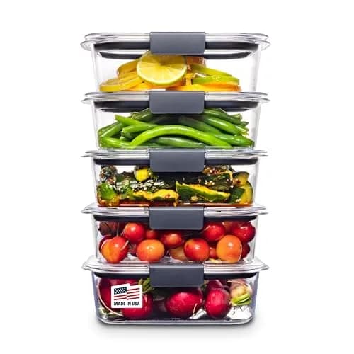 Rubbermaid Brilliance Tritan Food Storage Containers 3.2 Cup (10-Piece Set) | Leak-Proof Meal Prep & Leftovers thumbnail 1