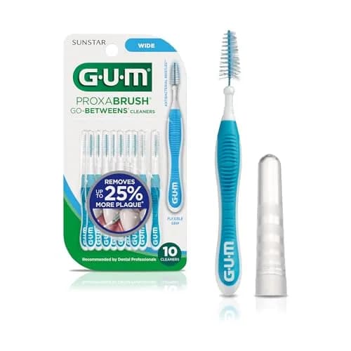 GUM Proxabrush Go-Betweens Wide Interdental Brushes, 10 Count | Clinically Designed for Plaque Removal thumbnail 1
