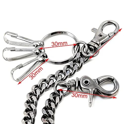 Double K Wallet Chain 21" Black | Heavy Chrome Steel Trucker Leash thumbnail 4