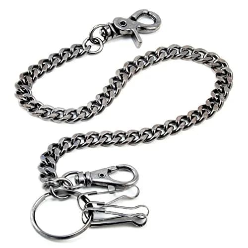 Double K Wallet Chain 21" Black | Heavy Chrome Steel Trucker Leash thumbnail 2