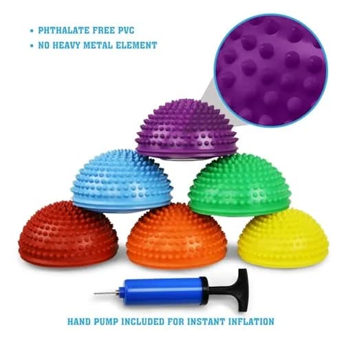 Yes4All Hedgehog Balance Pods Set of 6 with Hand Pump | Core Strength & Stability Trainer for Youth & Adults thumbnail 4