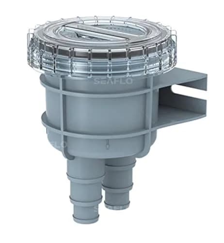 SEAFLO Raw Cooling Water Intake Basket Strainer for Seawater Marine & Boat | 1.5" Hose | Corrosion-Resistant Polyethylene thumbnail 1