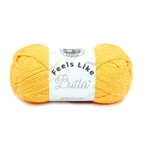Lion Brand Yarn Feels Like Butta Crochet & Knitting Yarn, Yellow, 100g (3.5 oz) | OEKO-TEX Certified Polyester thumbnail 1