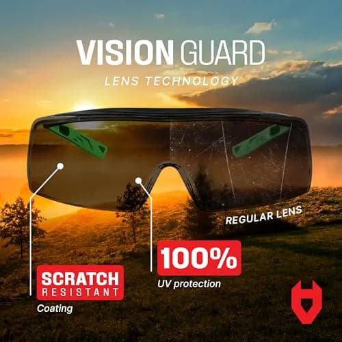 NoCry Tinted Safety Glasses Over Eyeglasses with Anti-Scratch Wraparound Lenses | UV400 ANSI Z87 Certified thumbnail 4