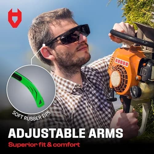 NoCry Tinted Safety Glasses Over Eyeglasses with Anti-Scratch Wraparound Lenses | UV400 ANSI Z87 Certified thumbnail 5