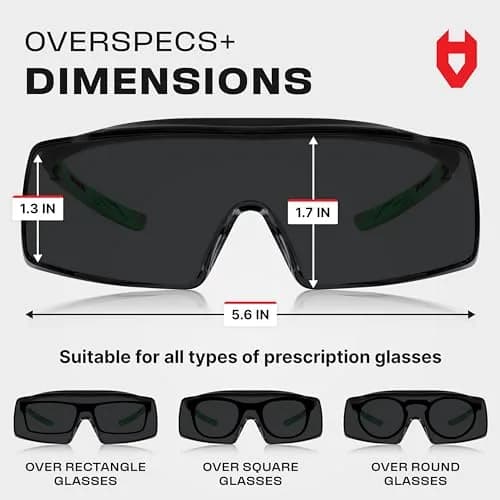 NoCry Tinted Safety Glasses Over Eyeglasses with Anti-Scratch Wraparound Lenses | UV400 ANSI Z87 Certified thumbnail 7