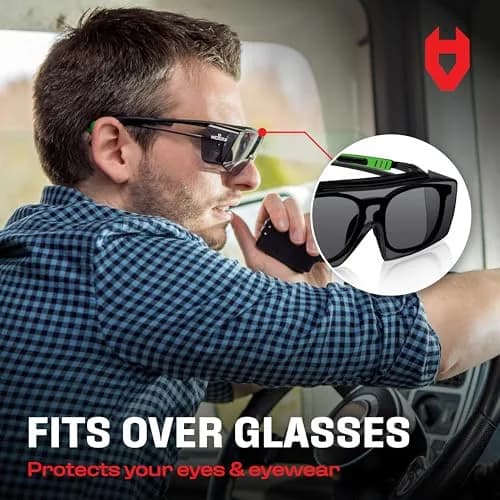 NoCry Tinted Safety Glasses Over Eyeglasses with Anti-Scratch Wraparound Lenses | UV400 ANSI Z87 Certified thumbnail 3
