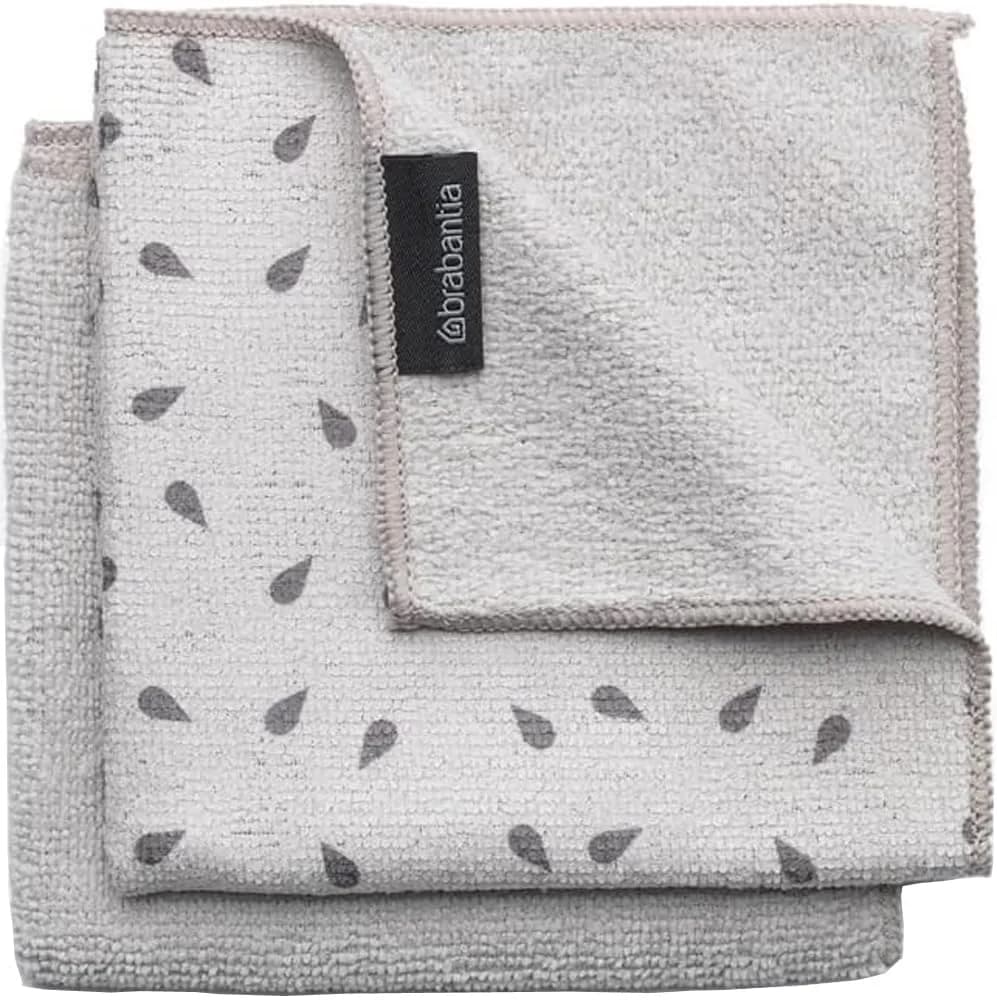 Brabantia Microfiber Dish Cloths 30cm x 30cm (12"x12") | Absorbent, Lint-Free Cleaning