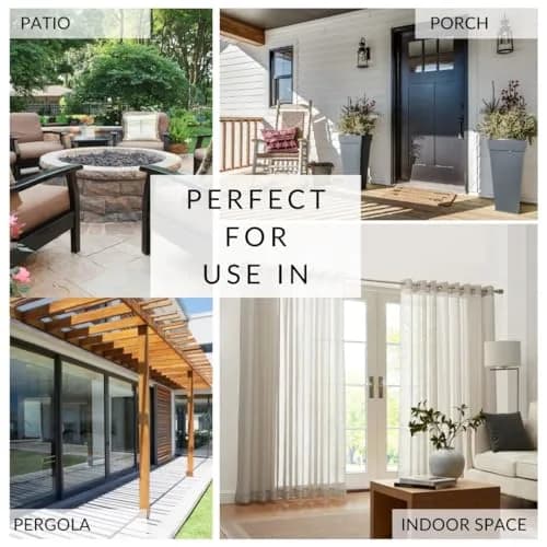 Threadmade Carmen Sheer Extra Wide Indoor/Outdoor Sheer Window Curtain, Natural - 114" W x 108" L | Elegant Privacy & Sun Filter thumbnail 8
