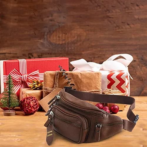 Nabob Leather Fanny Pack Waist Bag for Men & Women | Genuine Cowhide Leather, 6 Pockets, Adjustable Strap, Ideal for Travel & Outdoor thumbnail 7