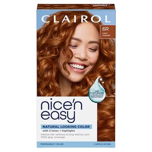 Clairol Nice'n Easy Permanent Hair Dye 6R Light Auburn, 6.26 Fl Oz (Pack of 1) | Rich Auburn Hair Color thumbnail 1