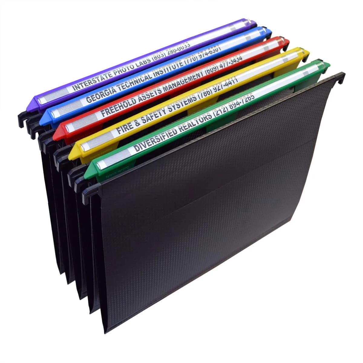 Ultimate Office MagniFile V-Bottom Hanging File Folders, Set of 5 Frost | Polypropylene, Letter Size — Assorted / V-Base Letter