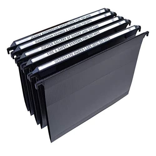 Ultimate Office MagniFile V-Bottom Hanging File Folders, Set of 5 Black | Durable Polypropylene for Active Filing thumbnail 1