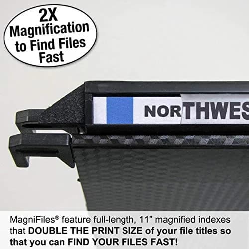 Ultimate Office MagniFile V-Bottom Hanging File Folders, Set of 5 Black | Durable Polypropylene for Active Filing thumbnail 3