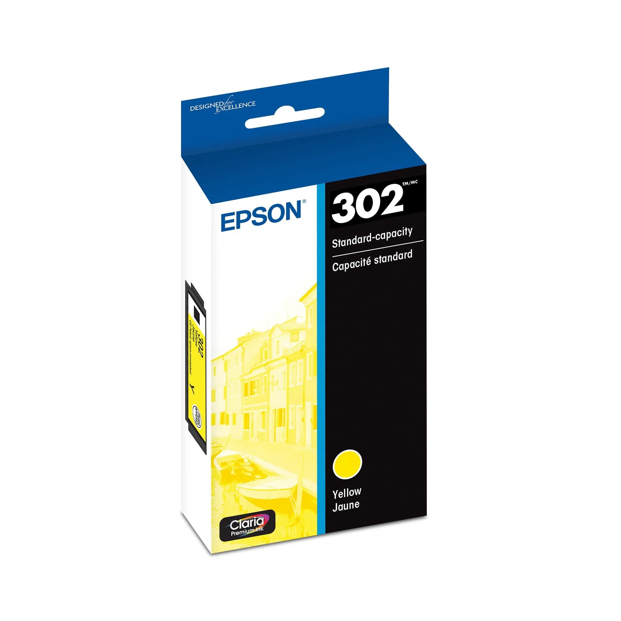 Epson 302 Claria Premium Ink High Capacity Black & Standard Color Cartridge Combo Pack (T302XL-BCS) - 5 Cartridges — Yellow / Standard Yield