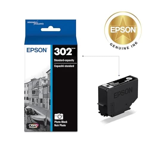 Epson 302 Claria Premium Ink Cartridge (T302120-S) Standard Capacity Photo Black | Sharp Photos & Text thumbnail 2