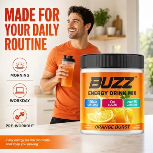 Morning Buzz Sugar Free Nutritional Supplement 8oz | Orange Burst Flavor for Energy & Focus thumbnail 3