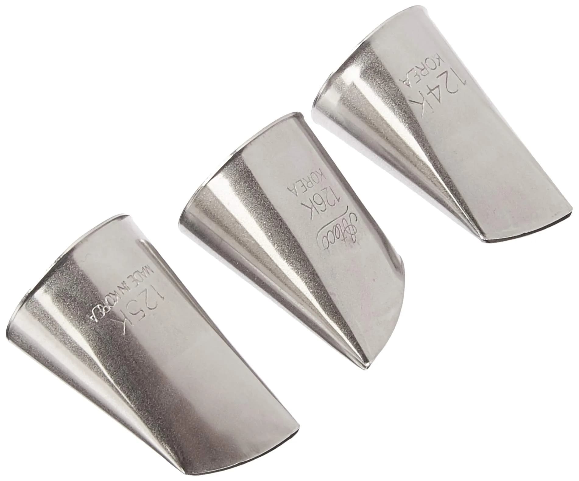 Ateco Korean Flower Piping Tip Set 124K, 125K, 126K (3-Piece Set, Silver) | Create Blossoms & Ruffles - main product image