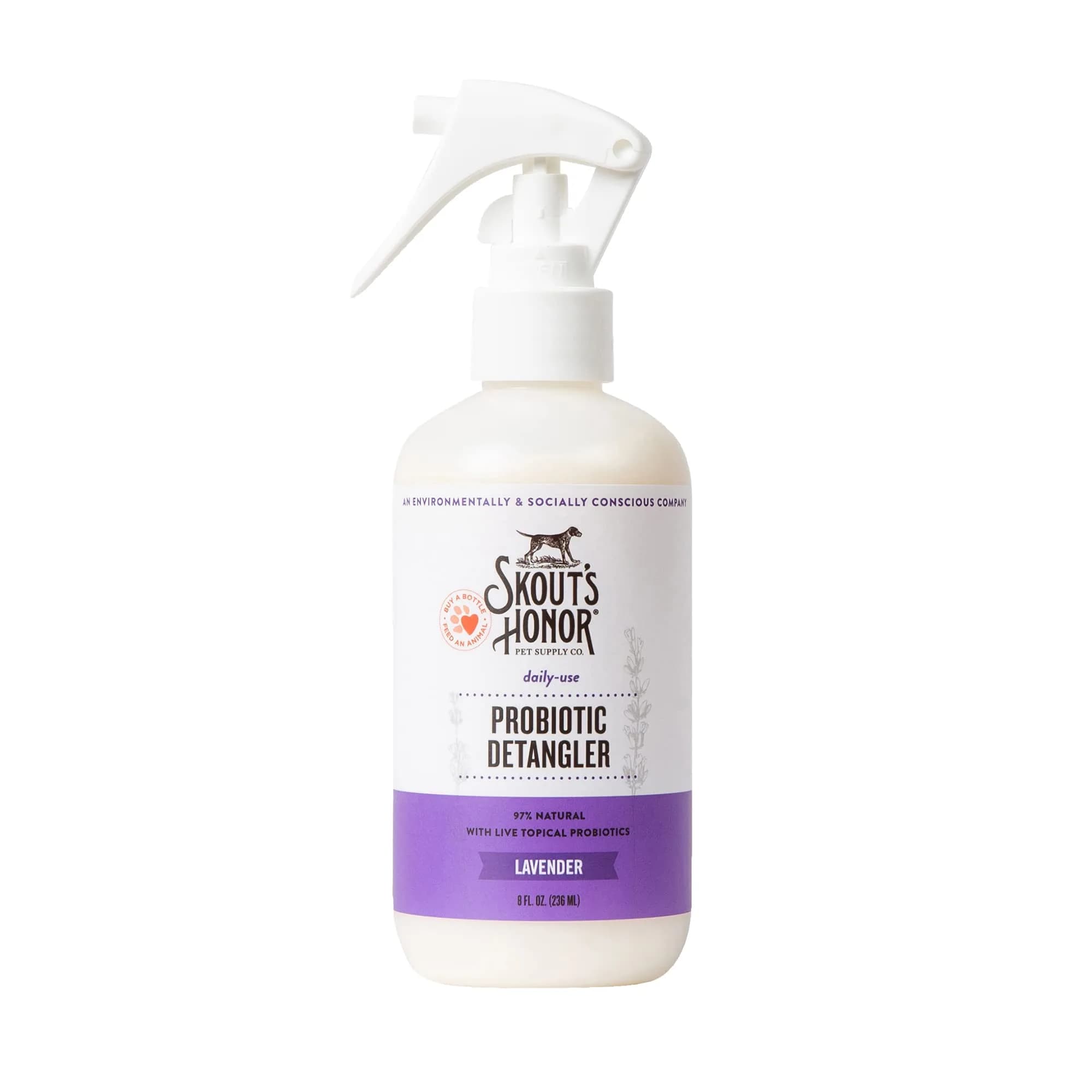 SKOUT'S HONOR Probiotic Dog Detangler Spray - Lavender, 8 oz | Hydrates & Softens Coat for Daily Use - main product image