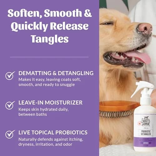 SKOUT'S HONOR Probiotic Dog Detangler Spray - Lavender, 8 oz | Hydrates & Softens Coat for Daily Use thumbnail 3