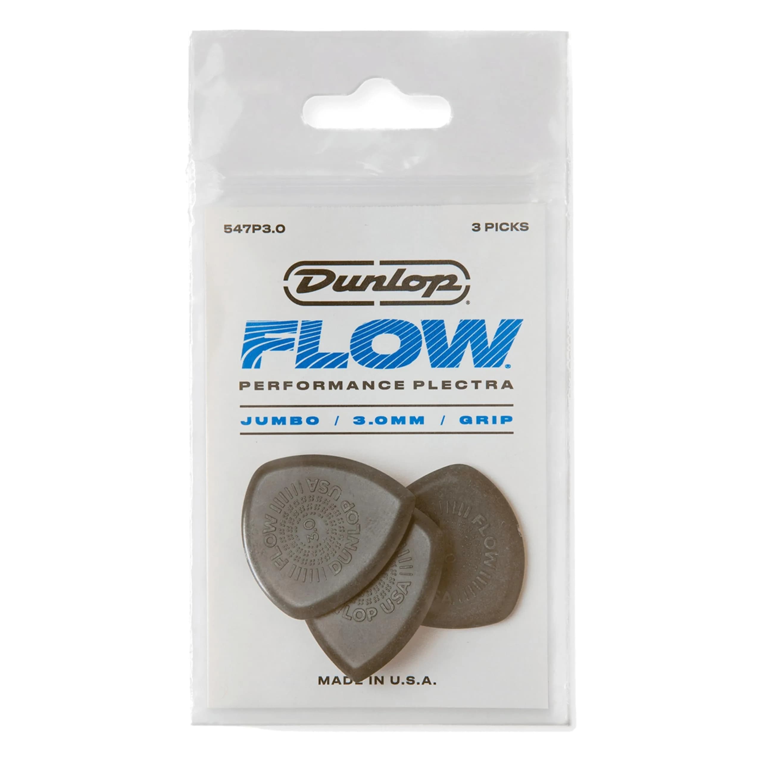 Jim Dunlop Flow® Jumbo Grip Pick 2.5MM | Rich Tone & Larger Surface for Guitarists in India — 3.0 mm