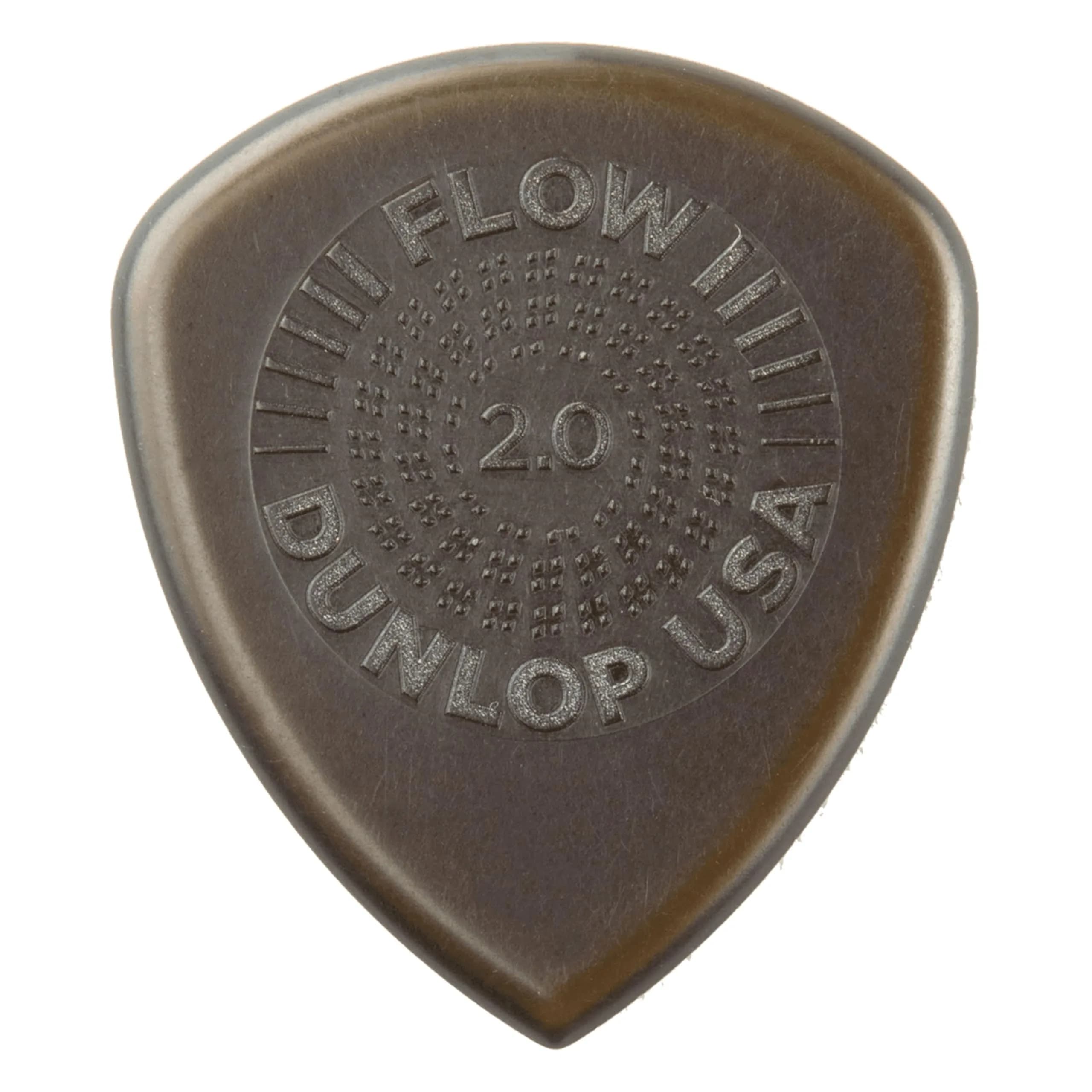 Jim Dunlop Flow® Standard Pick 2.0MM | Rich Tone, Durable Ultex, 6 Pack — Black