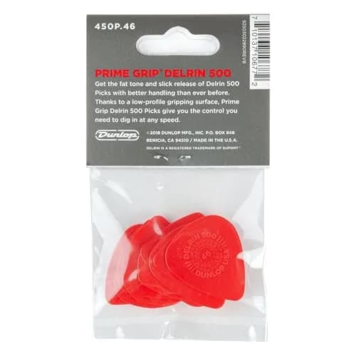 Jim Dunlop Primegrip® Delrin 500 Guitar Picks .46mm Gauge - 12 Pack thumbnail 2