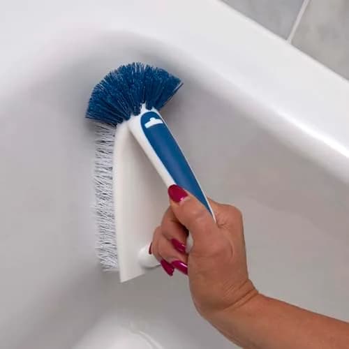 Unger 2-in-1 Bath and Tile Scrubber Brush Tool, 1 Count | Rounded Bristles for Bathroom Scrubbing thumbnail 4