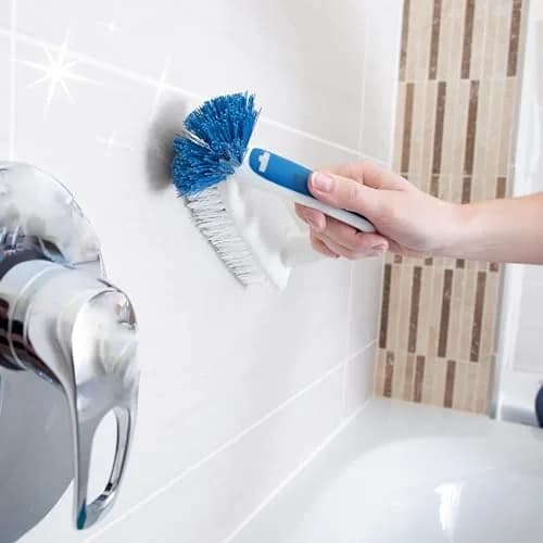 Unger 2-in-1 Bath and Tile Scrubber Brush Tool, 1 Count | Rounded Bristles for Bathroom Scrubbing thumbnail 2